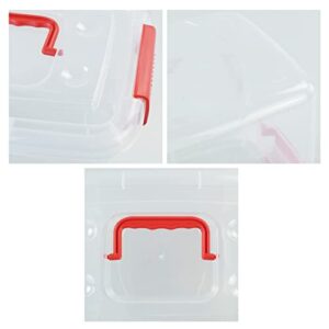 DynkoNA Plastic Boxes with Lids, Clear Storage Bins Set of 6, 6 Quarts