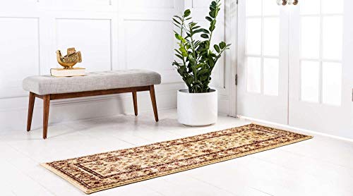 Unique Loom Voyage Collection Traditional Oriental Classic Area Rug (2' 7 x 12' 0 Runner, Ivory/Gold)