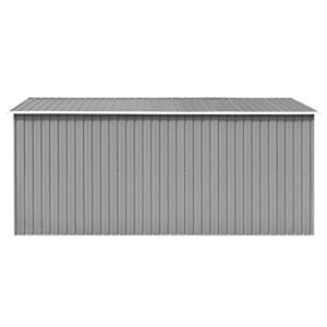 FAMIROSA Garden Storage Shed with Vents Metal Steel Double Sliding Doors Outdoor Wood Storage Shed Patio Lawn Care Equipment Pool Supplies Organizer 101.2"x154.3"x71.3" Metal Gray