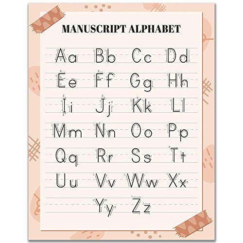 11x14 Set Of 2 Kids Educational Alphabet Posters/Alphabet Letters/Alphabet Wall Decor/Nursery Wall Decor/Classroom Decorations/Homeschool/Learning/Wall Hanging/Manuscript Cursive