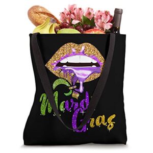 Mardi Gras 2021 Gifts Lip Biting New Orleans Mobile Festival Tote Bag