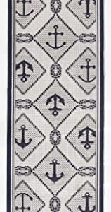 Balta Rugs Verne Nautical Trellis Indoor/Outdoor Area Rug White 2' x 7' Runner