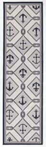 balta rugs verne nautical trellis indoor/outdoor area rug white 2′ x 7′ runner