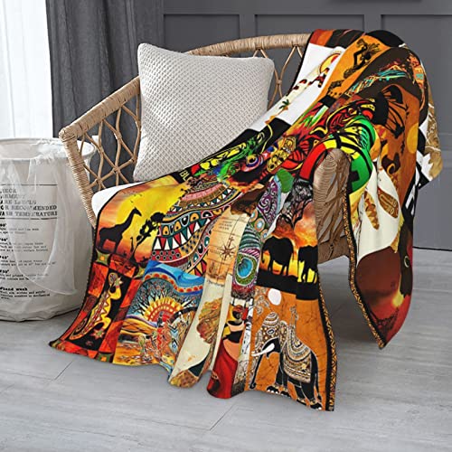 Bed Blanket American African Woman Collect Throw Blanket Soft Lightweight Micro Flannel Blankets for Living Room,Sofa,Couch 60"X50"