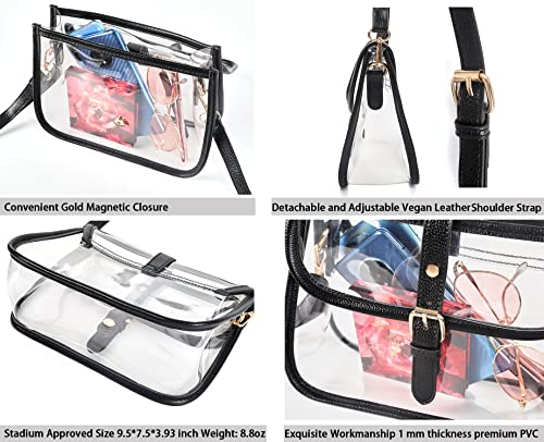 Y&R Direct Clear Saddle Crossbody Bag Gift for Women Clear Purses for Stadium Concert Gameday Magnetic Closure