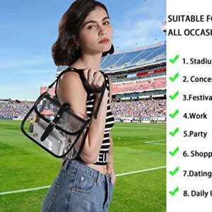 Y&R Direct Clear Saddle Crossbody Bag Gift for Women Clear Purses for Stadium Concert Gameday Magnetic Closure