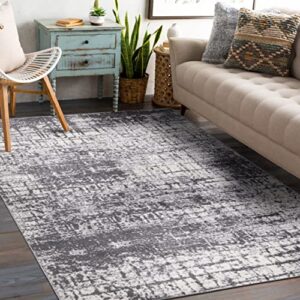 Rugshop Distressed Abstract Modern Area Rug 5' x 7' Gray