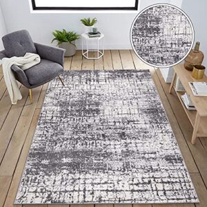 Rugshop Distressed Abstract Modern Area Rug 5' x 7' Gray