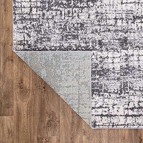 Rugshop Distressed Abstract Modern Area Rug 5' x 7' Gray