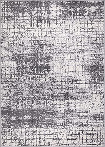 Rugshop Distressed Abstract Modern Area Rug 5' x 7' Gray