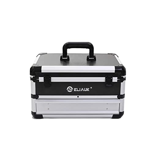 ELIAUK Portable Aluminum Tool box with Drawer Storage Carrying Toolbox