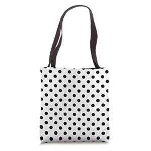 small polka dot pattern in black on cream white aev517 tote bag