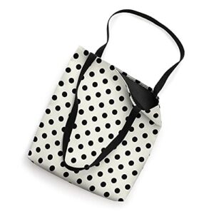 Small Polka Dot Pattern in Black on Cream White AEV517 Tote Bag