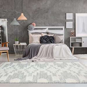 luxe weavers ibiza collection 8068 grey 8×10 south western fringe geometric area rug for living room, bedroom, dining area