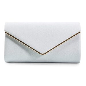 Mansherry Evening Bag Clutch Purses for Women, Ladies Sparkling Party Handbag Wedding Bag Purse White