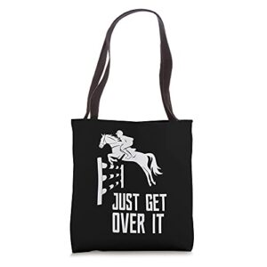 funny equestrian horse jumping design for girls women men tote bag