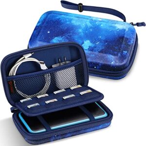 fintie carrying case for nintendo 2ds xl/new 3ds xl ll, protective hard shell portable travel cover pouch for new 3ds xl ll/new 2ds xl console with slots for games & inner pocket (starry sky)