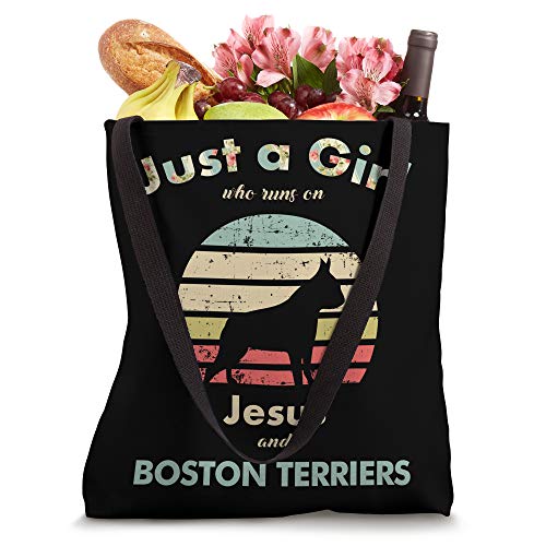 Just A Girl Who Runs on Jesus and Boston Terriers Tote Bag