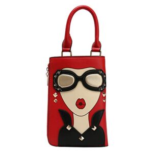 emprier women novelty lady face purse satchel bags funky personalized tote handbags crossbody shoulder bags