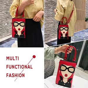 Emprier Women Novelty Lady Face Purse Satchel Bags Funky Personalized Tote Handbags Crossbody Shoulder Bags