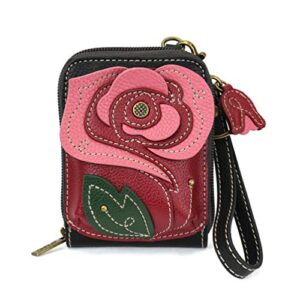 cute-c – credit card holder/wallet wristlet – red rose