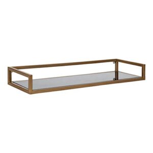 kate and laurel blex glam wall shelf, 24 x 8 x 3, gold, chic floating shelf for wall display and storage