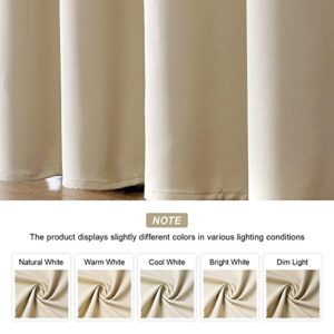 CUCRAF Blackout Curtains for Bedroom - Light Blocking Room Darkening Curtains & Drapes Grommet for Living Room/Nursery,Set of 2 Curtain Panels,52 x 95 Inches,Light Beige