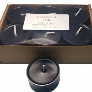 Black Eclipse (Dragon's Blood) Natural Soy Wax Tealights 12ct Hand Poured with Fragrant/Essential Oils!