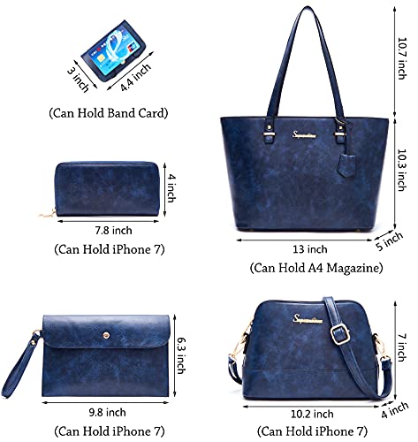 Soperwillton Purse and Wallet Set for Women Handbag Ladies Tote Shoulder Bag Hobo Satchel Purse 5pcs