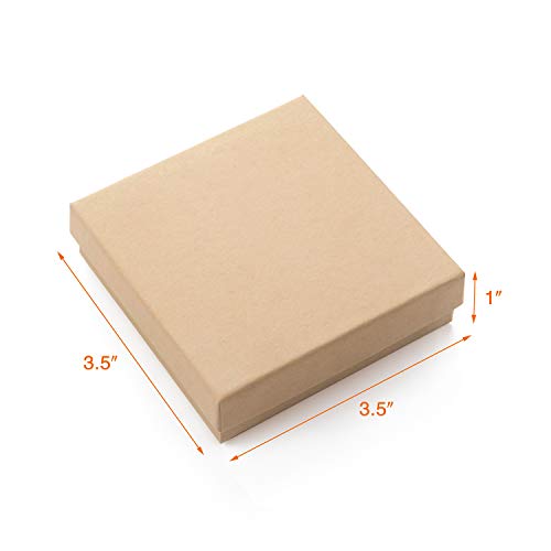 GEFTOL Jewelry Gift Boxes 40 Pack 3.5x3.5x1 Inch Cardboard Jewelry Boxes,Small Gift Boxes for Jewelry Earrings Necklaces Handmade Bangles Bracelets(Brown)