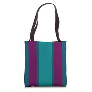 jewel tones shades of teal and purple stripe tote bag