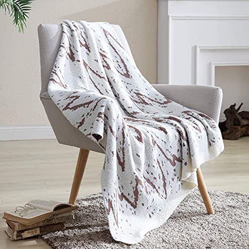 Snuggle Sac Textured Throw Super Soft Lightweight & Warm Knitted Blanket 50"x60" for Bed Sofa Couch Travel