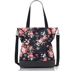 kalidi women fashion tote handbags canvas cross body shoulder bags rose flower casual travel hobo bag tote