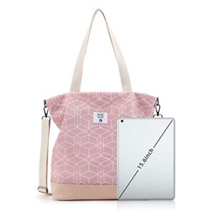 KALIDI Women Fashion Tote Handbags Canvas Cross Body Shoulder Bags Rose Flower Casual Travel Hobo Bag Tote