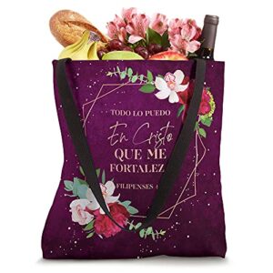 Regalos Cristianos Español Religious Christian Spanish Gifts Tote Bag