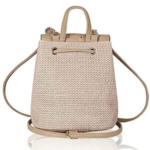 Aisi Women Girls Straw Woven Backpack Summer Beach Casual Daypack Tassel Traveling Purse One Size Khaki