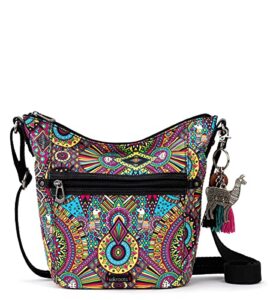 sakroots womens eco-twill eco twill sequoia small crossbody, rainbow wanderlust, one size us