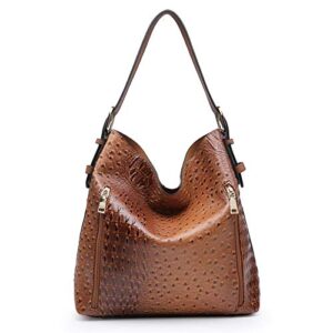 jen & co. alexa textured 2-in-1 hobo bag (brown)