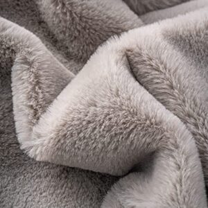 Mellowdy Faux Rabbit Fur Throw Blanket (Dark Brown, 50x60) - Plush, Luxury, Silky, Fluffy Throw for Couch, Sofa, Bed, Loveseat, Home Décor