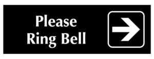 lenrius please ring bell with right arrow metal sign plaque 16″x4″