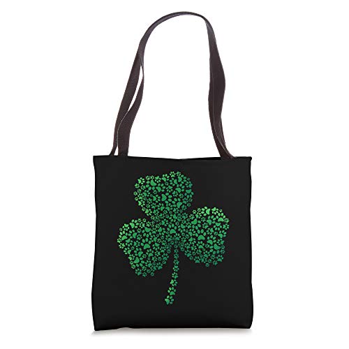 Dog Paw Shamrock St Patricks Day Cat Saint Pattys Gift Tote Bag