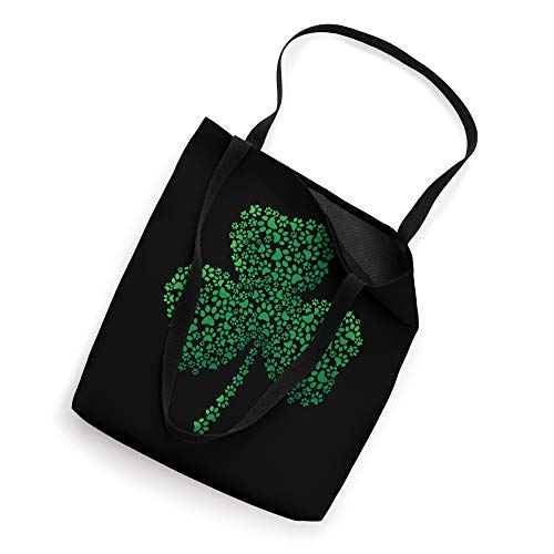 Dog Paw Shamrock St Patricks Day Cat Saint Pattys Gift Tote Bag