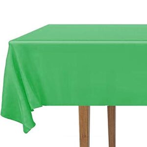 DecorRack 2 Rectangular Tablecloths -BPA- Free Plastic, 54 x 108 inch, Dining Table Cover Cloth Rectangle for Parties, Picnic, Camping and Outdoor, Disposable or Reusable in Green (2 Pack)