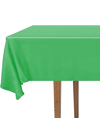 DecorRack 2 Rectangular Tablecloths -BPA- Free Plastic, 54 x 108 inch, Dining Table Cover Cloth Rectangle for Parties, Picnic, Camping and Outdoor, Disposable or Reusable in Green (2 Pack)