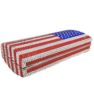 Boutique De FGG National Flag Crystal Clutch Purses Evening Bags and Handbags for Women Formal Party Rhinestones Bags (American #2)