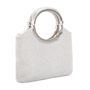 baglamor women’s handbag crystal rhinestone bag evening bags wedding clutch purse (silver #1)