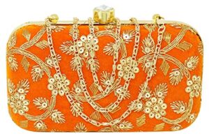 ailtino women’s box clutch purse bag with sling chain (orange)