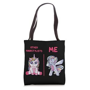 other hairstylists vs me funny hairdresser barber graphic tote bag