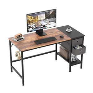 homidec office desk, computer desk with drawers 47″ study writing desks for home with storage shelves, desks & workstations for home office bedroom