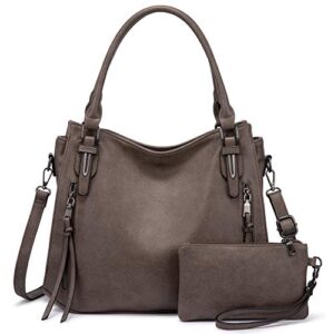 realer handbags for women hobo bags large crossbody shoulder bag vegan faux leather, with holster/wallet